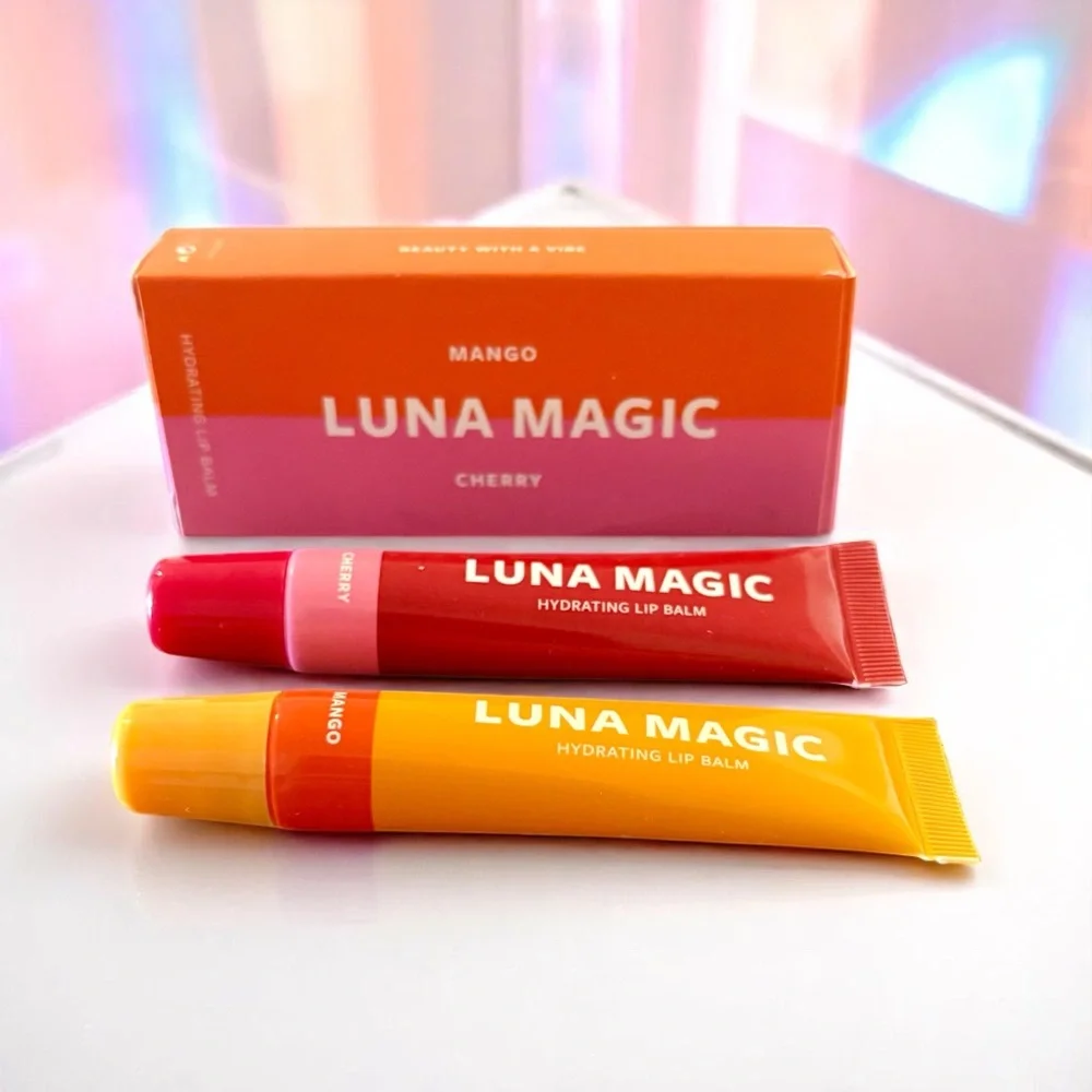💎 LUNA MAGIC Lip Balm Duo - Mango/Cherry Full-Size New In Box